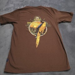 Panama Jack Brown Short Sleeve Paradise Found Large Shirt Parrot Logo