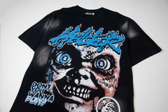 Hell Studios star little devil print Men’s Washed style Short Sleeve T-shirt