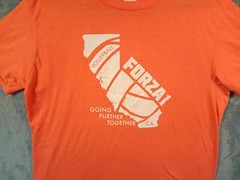 Gildan Softsytle T-Shirt Orange Volleyball FORZA1 California Graphics Size Large