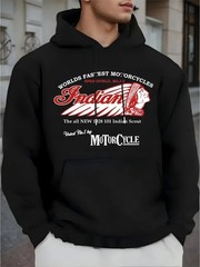 Indian Motorcycle Hooded Sweatshirt (T25) Front Hand Pockets. See Pics.