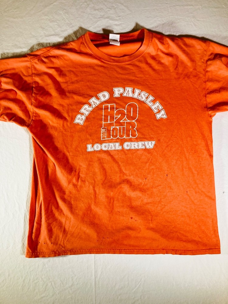 2010 Local Crew Concert Brad Paisley H2O Tour T-Shirt Cotton Graphic