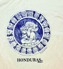 Honduras Mayan Calendar T-Shirt Men’s Size L Blue/White