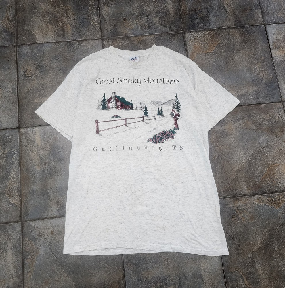 Vintage 90s Great Smoky Mountains Large Gatlinburg Tennessee Nature T Shirt