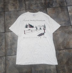 Vintage 90s Great Smoky Mountains Large Gatlinburg Tennessee Nature T Shirt