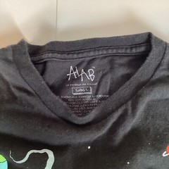 A Lab Mens T Shirt Size S Small Short Sleeve Black Hippie Alien Bikinis Space
