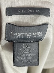 Castro Men’s Size XXL ( Runs Smaller) City Design collar Neck Linen Blend Shirt