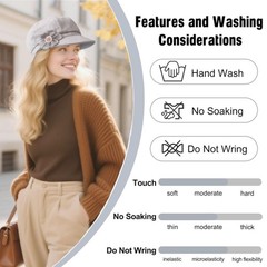 2 Pcs Womens Newsboy Cap Women Retro Classic Visor Newsboy Cabbie Cap Beret H…
