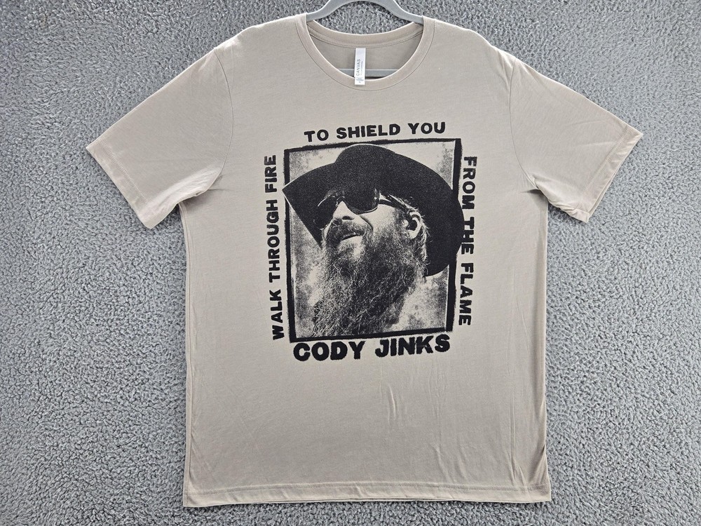 Cody Jinks Shirt Mens XL Tan Walk Through Fire To Shield You Country Band Tee