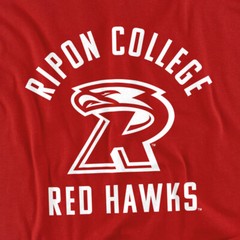 Ripon College Adult T-Shirt One Color Logo, Red, S-5XL