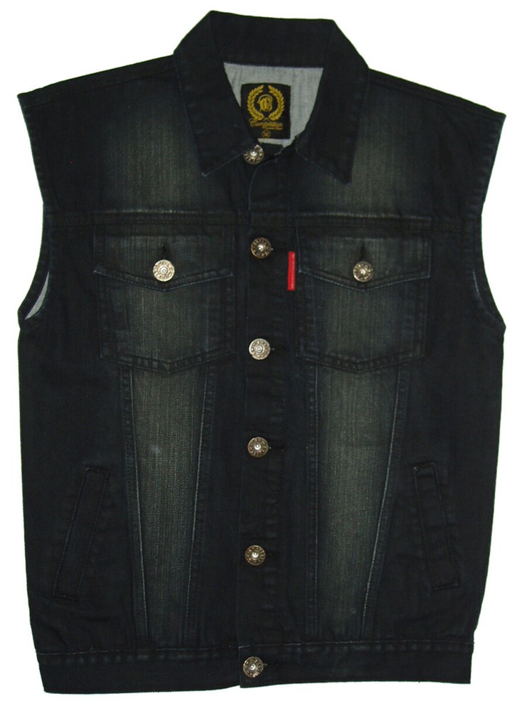 MENS BIKER DENIM VEST (DIRECT MANUFACTURER TO YOU) + FREE SHIPPING