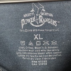Power Rangers Shirt Womens XL Black Saban’s Mighty Morphin Retro Crewneck Tee