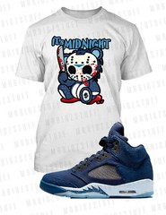 Jason Its Midnight Graphic Tee Shirt To Match J5 Midnight Navy Sneaker Big Tall