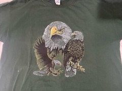 Bald Eagle Shirt Mens 3X Single Stitch Green Distressed Graphic Cal Cru Vintage