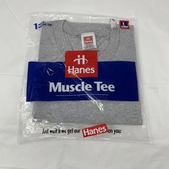Hanes Muscle Tee Gray Light Steel Large 42-44 1998 15763 90% Cotton NOS
