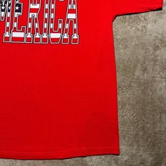 Vintage 90s America T Shirt Mens XL Red Patriotic USA Flag Graphic Tultex Tee