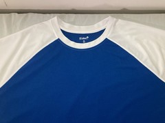 Men’s 5XL Big KingSize Island Swim Shirt Raglan Sleeve in Royal Blue & White