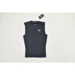 NEW Under Armour HeatGear Compression Sleeveless Shirt Black Size L