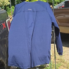 Ariat Rebar Men’s Blue Crew Neck Long Sleeve Pocket Polyester T-Shirt XL Tall