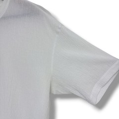 ISSEY MIYAKE Pleated Short Sleeve T-Shirt White Poly Cotton L Japan F/S