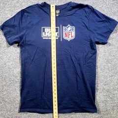 Hanes Perfect T-Shirt Mens L Blue Bud Light Official Beer Sponsor NFL Graphic