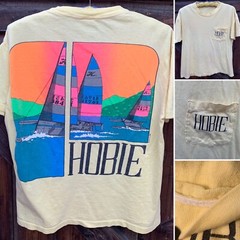 vintage Hobie pocket tee graphic t shirt single stitch c 1989 80s 1980s