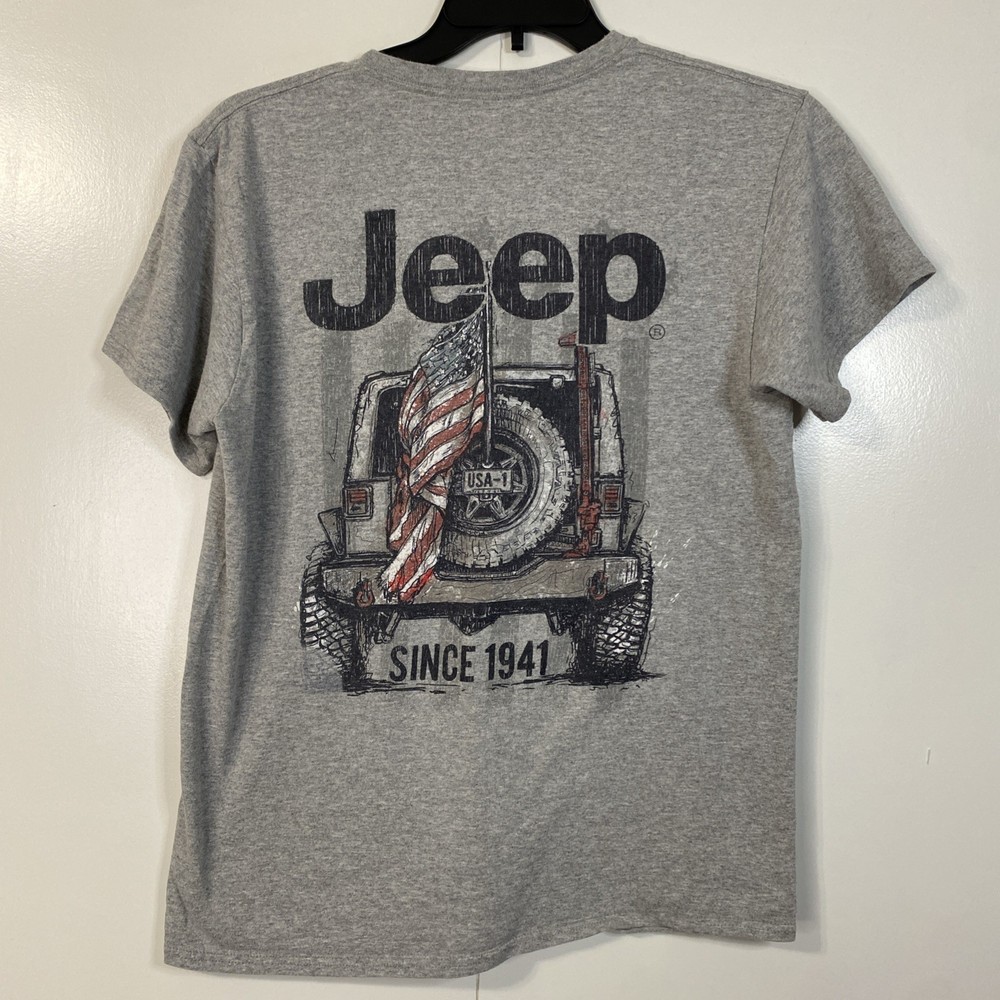 Jeep T Shirt Mens Medium USA Gray Tee Shirt America Jedco M