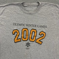 Vintage Salt Lake City Olympics T-Shirt Adult XL Gray Short Sleeve Sports Y2K