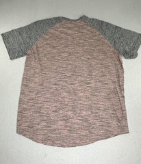 CSG Mens T-Shirt Pink-Gray Heathered Crew Neck Raglan Short Sleeve XL