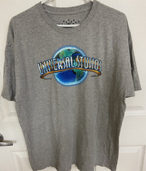 Universal Studios Gray Solid Graphic Short Sleeve Cotton Blend T-Shirt Adult XL