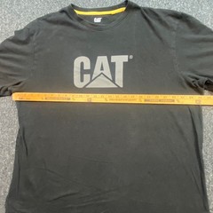 Caterpillar CAT Logo TShirt Sz XL Mens Black Gorpcore Workwear Graphic Tee
