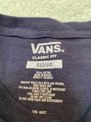 Vans Classic Tee Classic Fit Navy/Frost Gray Size Medium
