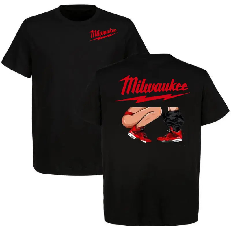 Milwaukee Funny T-Shirt – Red Sneakers Graphic Tee for Men, Streetwear Humor Shi