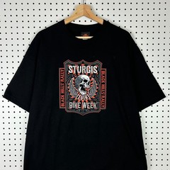 Hot Leather Sturgis Bike Week XL Motorcycle Biker T Shirt Black Skull Graphic 16