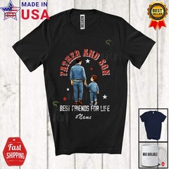 Custom Name Father And Son Best Friends; Awesome Father’s Day Dad Family T-Shirt