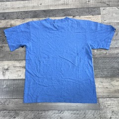 Asics Blue T-shirt Vintage 90s Retro Tape Logo Mens Medium