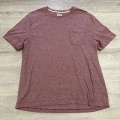 Joseph Abboud Shirt Burgundy Heather Pocket Modern Fit Cotton Modal Blend Size L
