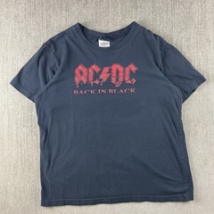 Vintage Y2K AC/DC Back in Black Shirt 2006 Size Medium Black Band T Rock n Roll