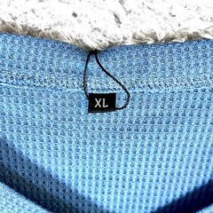 Ficerd Men’s Solid Blue V-neck Long Sleeve Thermal Pullover T-Shirt Size XL