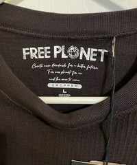 FREE PLANET Men’s Large Long Sleeve Waffle T-Shirt, Espresso, NWT