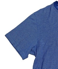 Vintage Polo Ralph Lauren T-Shirt Mens L Blue Striped Short Sleeve Cotton 90s