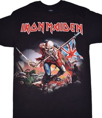 Iron Maiden Trooper Black T-Shirt Liquid Blue