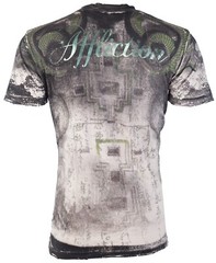Rare $62 AFFLICTION Sand SERPEANT EMPEROR Short Sleeve Slim Fit Y2K T-shirt NWT