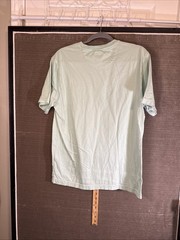 Greg Norman Pocket Tee Size M Light Green Tshirt Fish Logo Medium weight Fabric