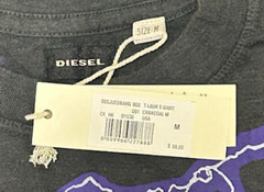 Vintage Y2K $98 DIESEL Charcoal LAUR Short Sleeve Slim Fit Designer T-shirt NWT