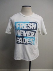 Adidas Shirt Mens Large White Blue Spell Out Logo Fresh Never Fades Athletic AOP
