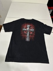 Hot Leather Celtic Cross T Shirt Large Black Gothic Biker West Coast Chopper VTG