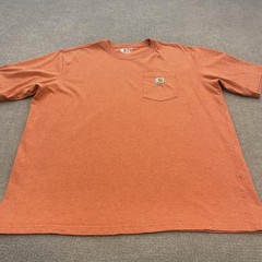 Carhartt Shirt Mens XL Orange Loose Fit Pocket Workwear K87-M Heavyweight