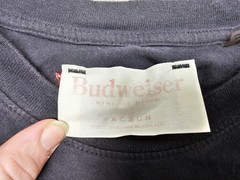 Budweiser Shirt Mens Large Black Baseball Stadium Anheuser-Busch PacSun Beer Tee