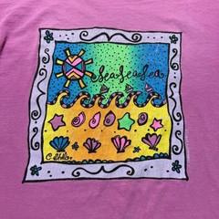 Vintage 90s C Shells Sea Sea Sea Beach Art Coastal Surf Graphic T-Shirt – Medium