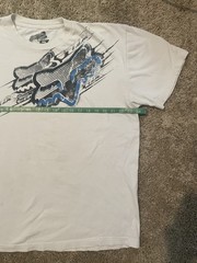 Vintage Y2K Skate Fox Racing T-Shirt White Graphic Print Tribal Grunge Aesthetic